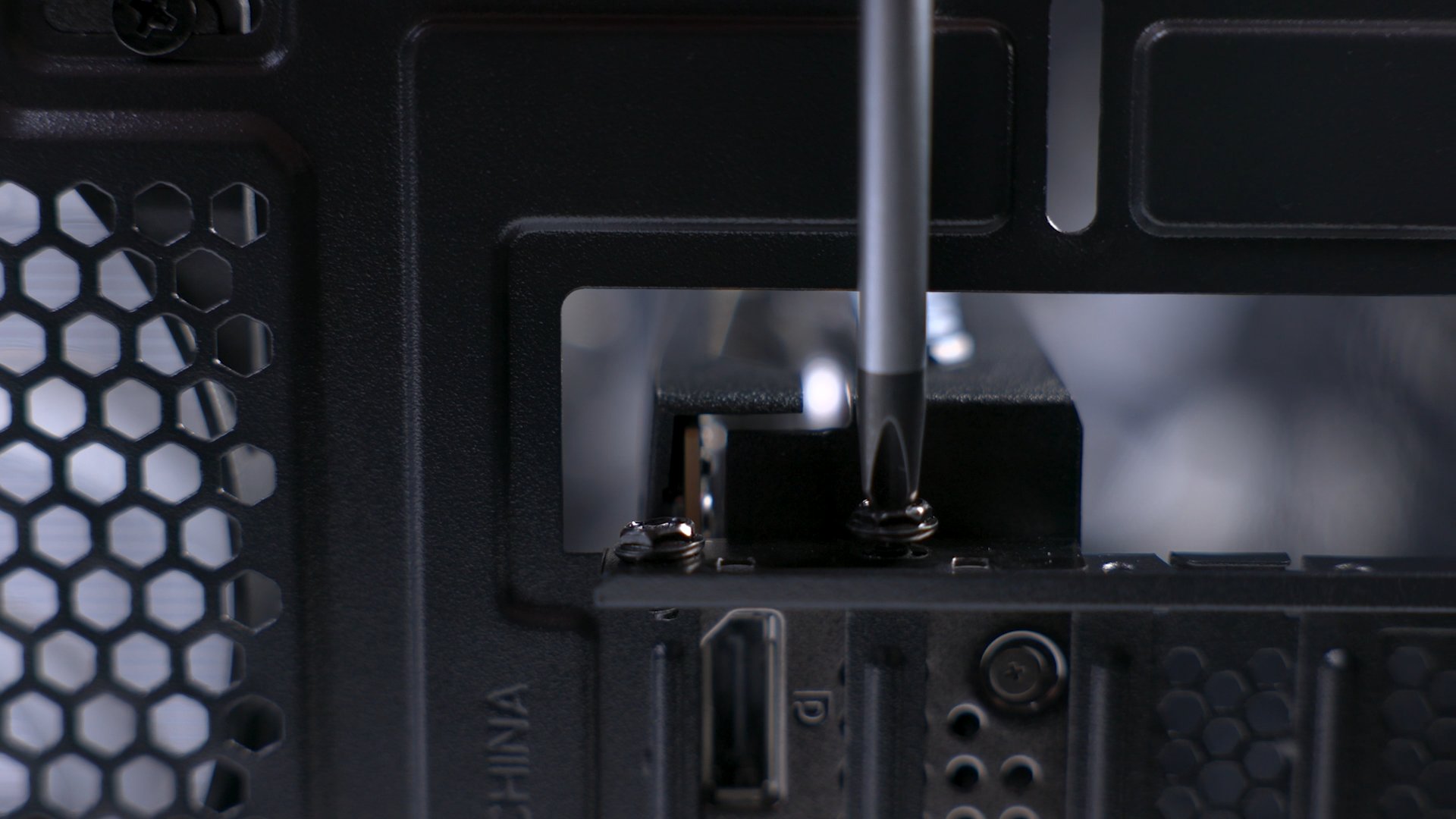 Screw the GPU into the backplane